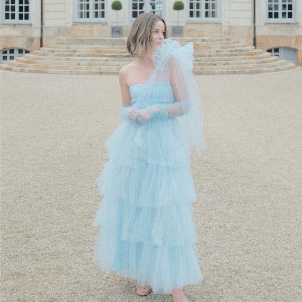 Karen Millen Light Blue One Shoulder Dress